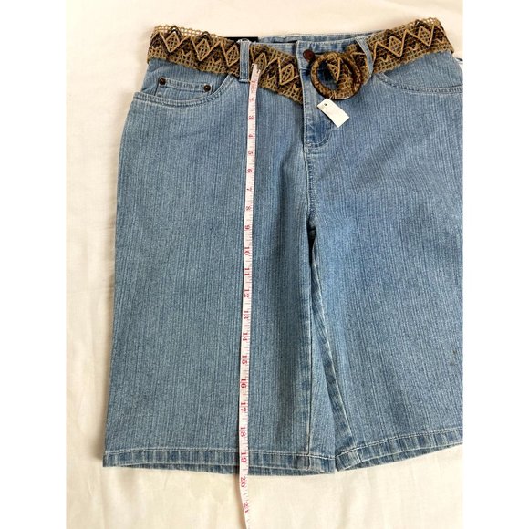 VTG Bill Blass Mens Bermuda Jeans Shorts Stretch Mid Rise Flat Front Blue SZ 10P - Picture 4 of 11